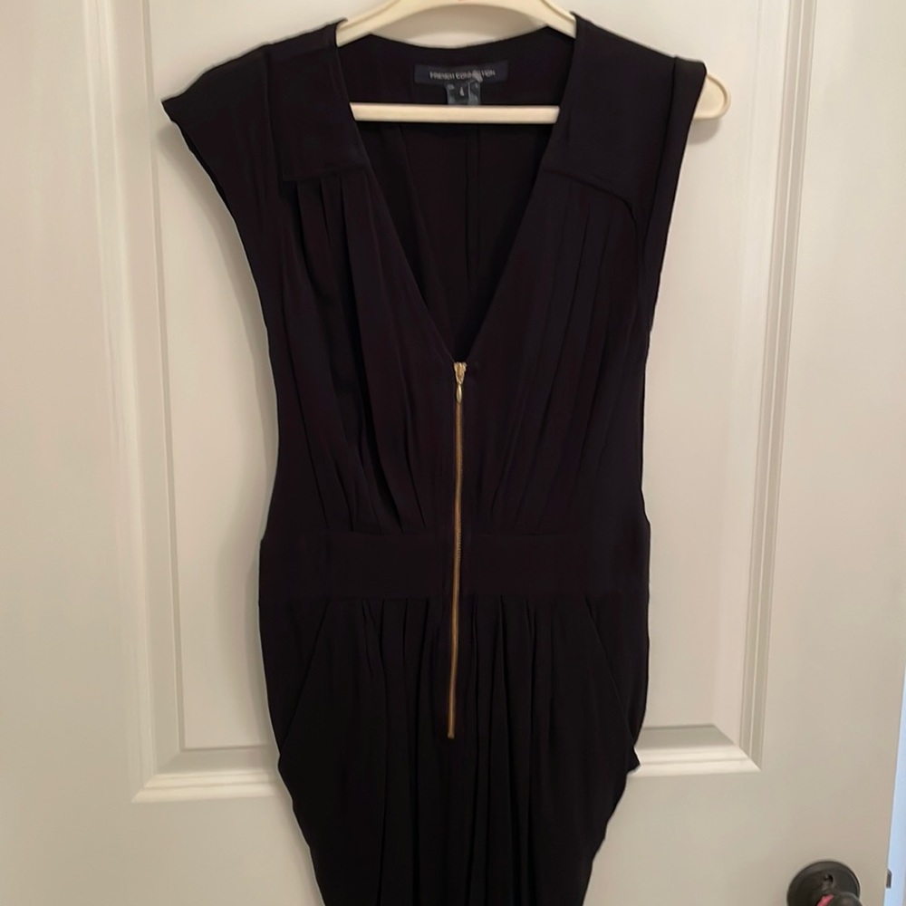 Black rouched midi dress